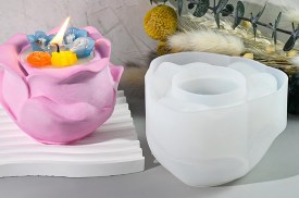 Molde silicona porta vela pimpollo de rosa